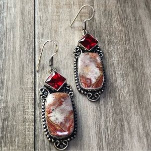 Crazy Lace Agate Sterling Earrings